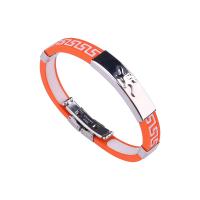 Silicone Stainless Steel Bracelets, with Silicone, plated, Unisex Inch 