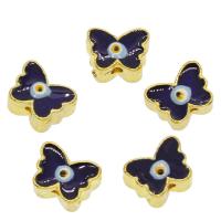 Zinc Alloy Evil Eye Beads, with enamel, Butterfly, gold color plated, evil eye pattern, nickel, lead & cadmium free Approx 2mm, Approx 