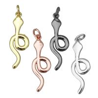 Латунные Подвески в форме животного, Латунь, Змея, Другое покрытие, Много цветов для выбора отверстие:Приблизительно 3mm, продается PC