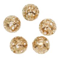 Glass Brass Pendants, with Glass, Round, gold color plated & hollow Approx 1mm 