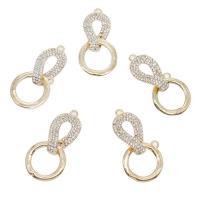Rhinestone Zinc Alloy Connector, gold color plated, with rhinestone & 1/1 loop Approx 2mm 