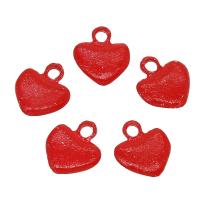 Pendentifs coeur en alliage de zinc, rouge Environ 1mm Vendu par sac