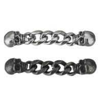Stainless Steel Connector, Skull, curb chain & 1/1 loop 52mm Approx 1.5mm 