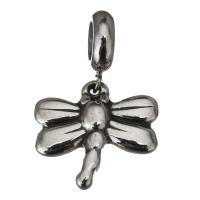 Stainless Steel European Pendants, Dragonfly, vintage, original color, 26mm Approx 5mm 