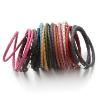 PU Leather Cord Bracelets, with Stainless Steel, three layers & Unisex 60cm 