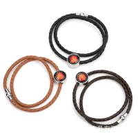PU Leather Cord Bracelets, Basketball, Double Layer & Unisex 4mm Inch 