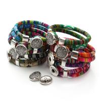 coton bracelet, avec alliage de zinc, Double couche & style folk & pour femme, plus de couleurs à choisir, 6mm pouce, Vendu par PC