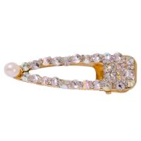 Alligator Hair Clip, Zinc Alloy, with Plastic Pearl, plated, fashion jewelry & for woman & with rhinestone, 82mm*25mm,80mm*25mm 