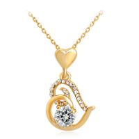 Zinc Alloy Necklace, Heart, plated, for woman, golden Approx 16 Inch 