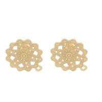 Stainless Steel Earring Stud Component, with loop, golden Approx 1.2mm 
