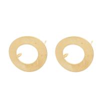 Stainless Steel Earring Stud Component, Round, golden Approx 3.5mm 