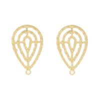 Stainless Steel Earring Stud Component, Leaf, golden Approx 1.2mm 