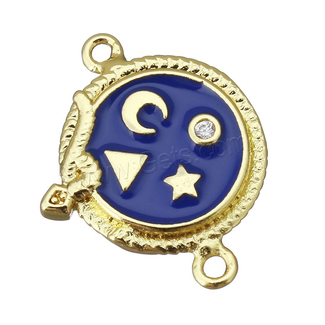 Enamel Brass Connector, plated, 1/1 loop, more colors for choice, 18.5x15x2mm, Hole:Approx 1.5mm, Sold By PC