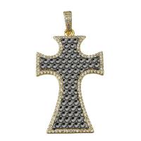 Cubic Zirconia Micro Pave Brass Pendant, real gold plated, micro pave cubic zirconia Approx 