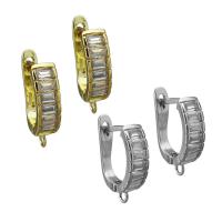 Brass Lever Back Earring Component, plated, with loop & micro pave cubic zirconia 1.5mm Approx 1.5mm 