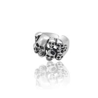 Zinc Alloy Open Finger Ring, Skull, antique silver color plated, adjustable & for man, US Ring 