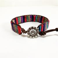 PU Leather Bracelet, with Gemstone, Unisex, multi-colored, 170mm Approx 9.85 Inch 