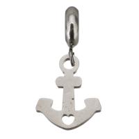 Stainless Steel European Pendants, Anchor, vintage, original color, 28mm Approx 5mm 
