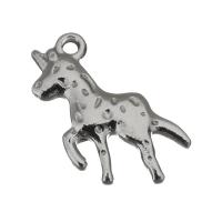 Stainless Steel Animal Pendants, Unicorn, vintage, original color Approx 2mm 