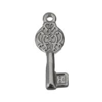 Edelstahl Stein Anhänger, Schlüssel, Vintage, originale Farbe, 7x18x2.5mm, Bohrung:ca. 1.5mm, verkauft von PC