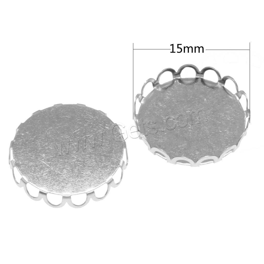 Stainless Steel Cabochon Setting, different size for choice, original color, Sold By PC
