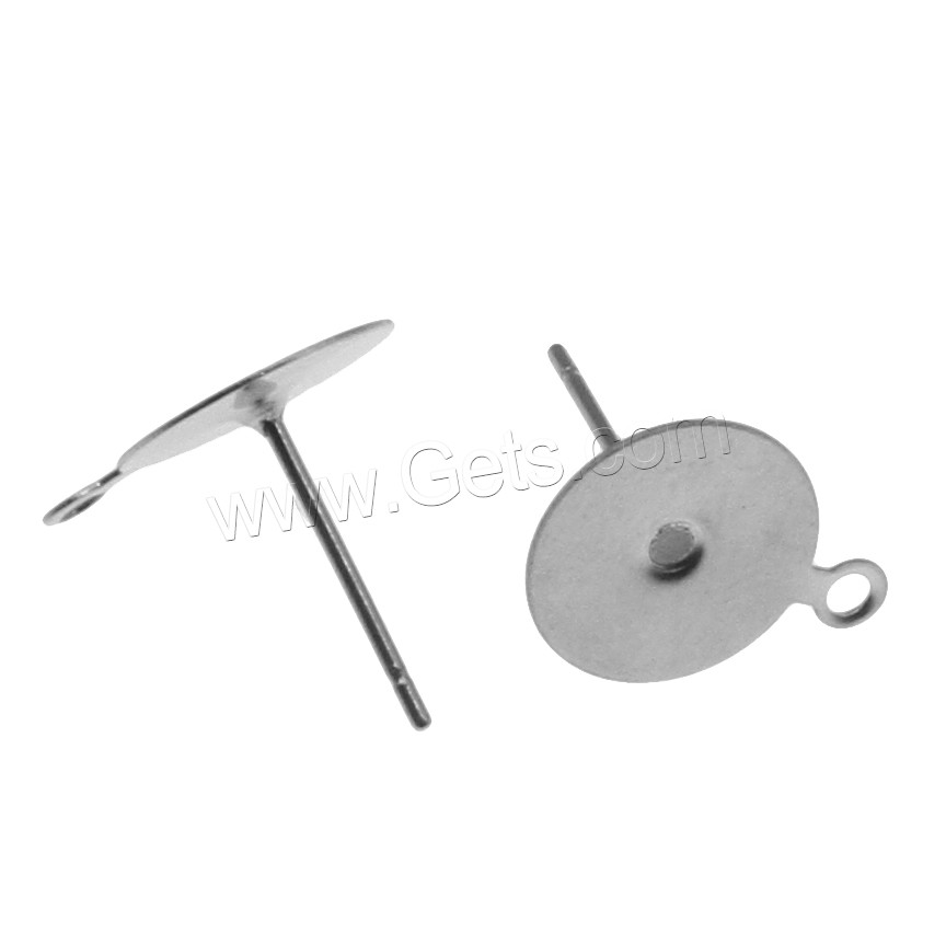 Stainless Steel Earring Stud Component, different size for choice, original color, Sold By PC