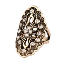 Anillo de dedo de aleación de Zinc, chapado, Joyería & diverso tamaño para la opción & para mujer & con diamantes de imitación & hueco, más colores para la opción, 34.2mm, tamaño:7-10, Vendido por UD