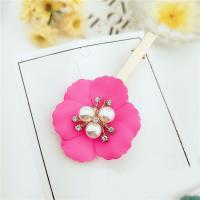 Alligator Hair Clip, Zinc Alloy, with Plastic Pearl, Flower, plated, fashion jewelry & for woman 