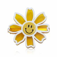Alligator Hair Clip, Zinc Alloy, with Acrylic, Flower, plated, fashion jewelry & for woman, yellow 