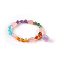 Rose Quartz Bracelet, with Jade Yellow & Red Agate & Amethyst, folk style & for woman, multi-colored 0c6mmuff0c 