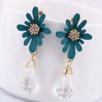 Zinc Alloy Drop Earring, with Acrylic, stainless steel post pin, gold color plated, for woman 50*23mm 