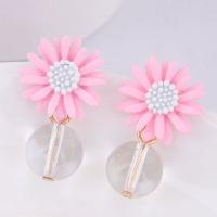 Zinc Alloy Drop Earring, with Acrylic, stainless steel post pin, gold color plated, for woman 30*17mm 