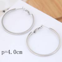 Zinc Alloy Hoop Earring, Round, plated, for woman 40mm 