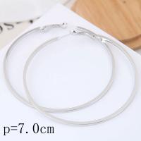 Zinc Alloy Hoop Earring, Round, plated, for woman 70mm 