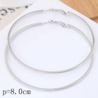 Zinc Alloy Hoop Earring, Round, plated, for woman 80mm 