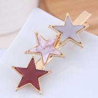 Alligator Hair Clip, Zinc Alloy, with Shell, Star, for woman 68*23mm 