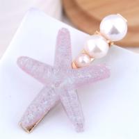 Alligator Hair Clip, Zinc Alloy, with Resin & Plastic Pearl, for woman 60*36mm 