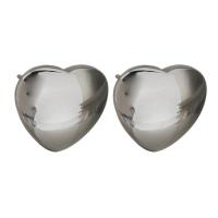 Stainless Steel Stud Earring, Heart, without earnut & for woman, original color 0.5mm 