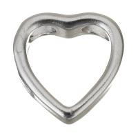Colgantes del corazón de acero inoxidable, perforado doble, color original, 25x25x7mm, agujero:aproximado 7x5mm, Vendido por UD