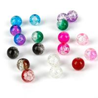 Perles en verre craquelé, Rond, normes différentes pour le choix & craquelure, plus de couleurs à choisir Environ 1mm Vendu par lot