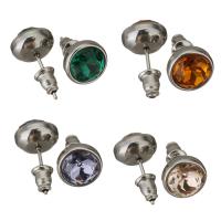 Stainless Steel Rhinestone Stud Earring, for woman & with rhinestone 10mm 