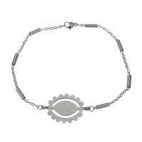 Bracelets en acier inoxydable, chaîne ovale & pour femme, couleur originale 2mm Environ 8.5 pouce, Vendu par brin