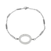 Stainless Steel Chain Bracelets, oval chain & for woman, original color 2mm Approx 8 Inch 