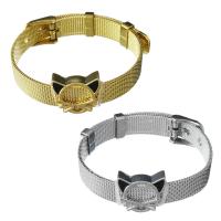 Stainless Steel Chain Bracelets, with Brass, plated, Unisex & mesh chain 10mm Approx 8.5 Inch 