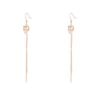 Brass Tassel Earring, with Crystal, Pig, plated, for woman 102mm 