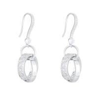 Cubic Zirconia Micro Pave Brass Earring, plated, micro pave cubic zirconia & for woman 36mm 