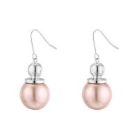 Messing Tropfen Ohrring, mit Kunststoff Perlen, plattiert, für Frau, keine, 32*12mm, verkauft von Paar