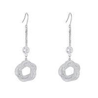 Cubic Zirconia Micro Pave Brass Earring, plated, micro pave cubic zirconia & for woman 61*19mm 