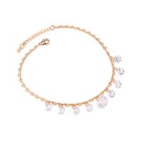 Cubic Zirconia Brass Bracelets, with Cubic Zirconia, with 30mm extender chain, gold color plated, for woman, 210mm Approx 8.2 Inch 