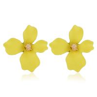 Zinc Alloy Stud Earring, Flower, plated, fashion jewelry & for woman 